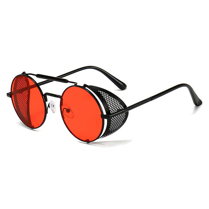 Wholesale Metal Frame Retro Round Flip PC Sunglasses JDC-SG-Junl013