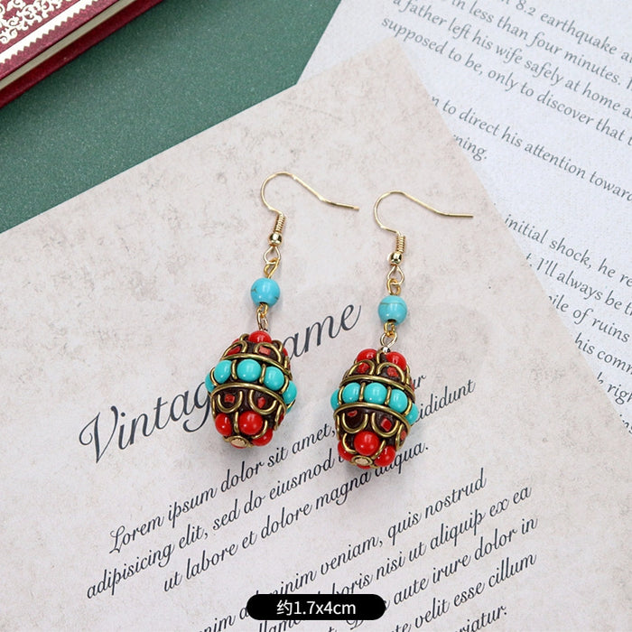 Wholesale Vintage Turquoise Earrings JDC-ES-Luox007