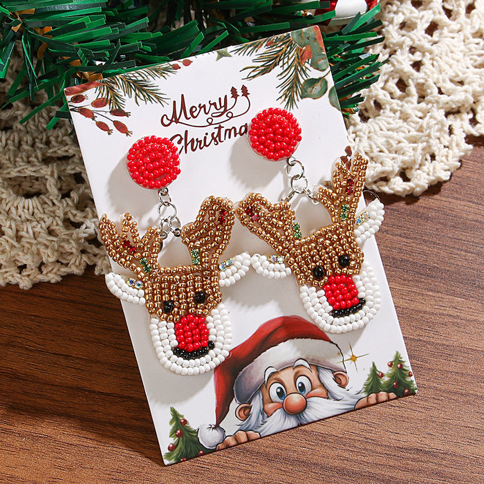 Wholesale Christmas Series Deer Boots Earrings