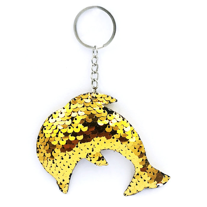 Wholesale Reflective Shiny Animal Plant Keychain PET Sequins Fashion Bag Car Pendant DIY Clothing Accessories JDC-KC-QS001