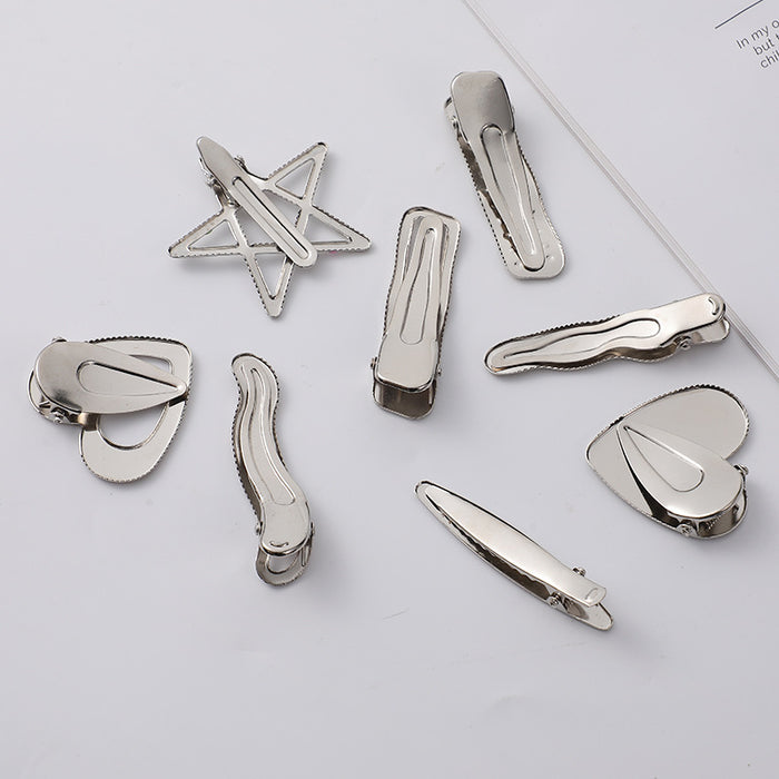 Wholesale Silver Metal Girl Hairpin New Oil Dripping Hair Accessories Cute Side Clip