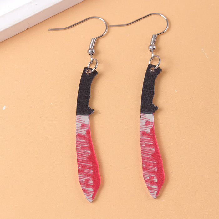 Wholesale Blooded Pliers Knife Acrylic Earrings Exaggerated Earrings Ear Jewelry