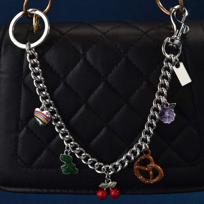 Wholesale Dinosaur Heart Shell Cherry Bag Charm Chain Metal Gold Tone Trendy Crossbody Pendant Boutique Resale Accessory