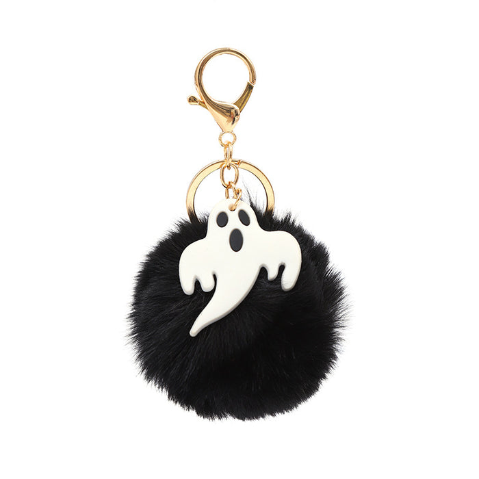Wholesale Halloween Cute Plush Keychain Pendant Pom Pom Student Backpack Decorative Accessory MOQ≥5