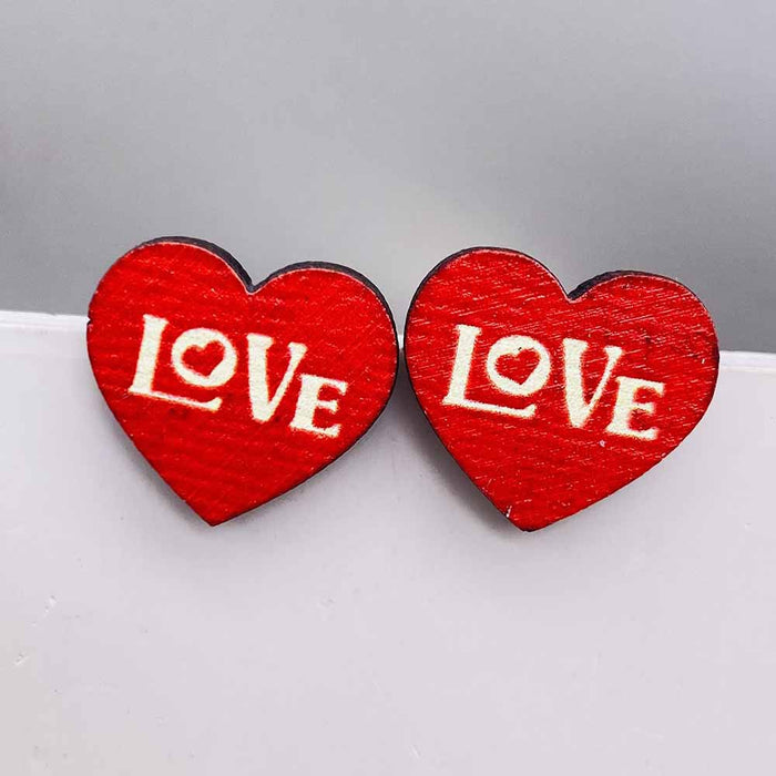 Wholesale Valentine' s Day wooden earrings pink envelope dwarf rose lovely earrings Valentine' s Day jewelry