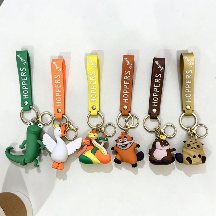 Wholesale Silicone PVC Keychain Bag Charm Beaver Hoppers Design Gift Accessory MOQ≥2