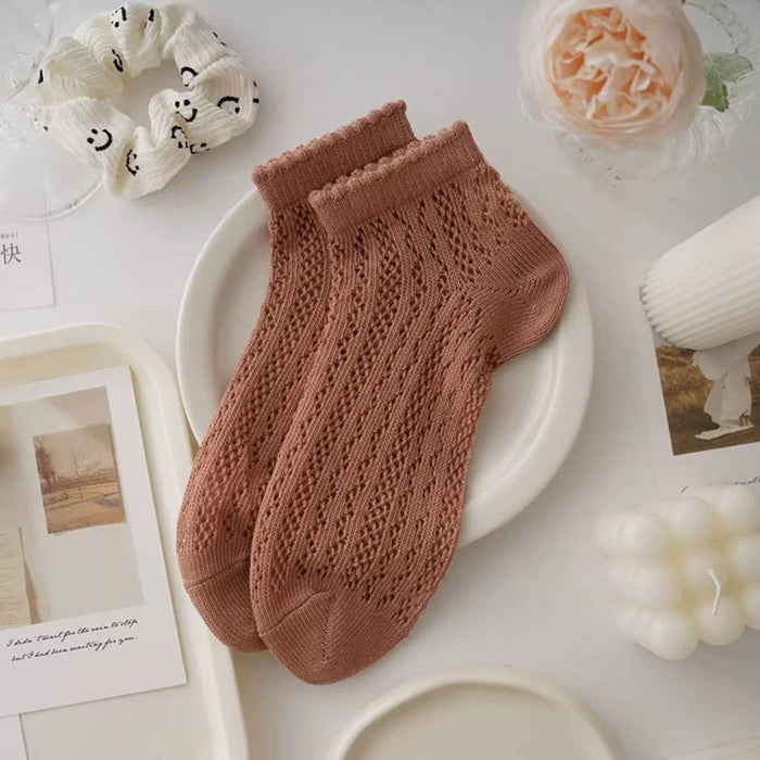 Wholesale Socks summer thin short socks hollow mesh anti odor breathable shallow mouth short tube socks absorb sweat