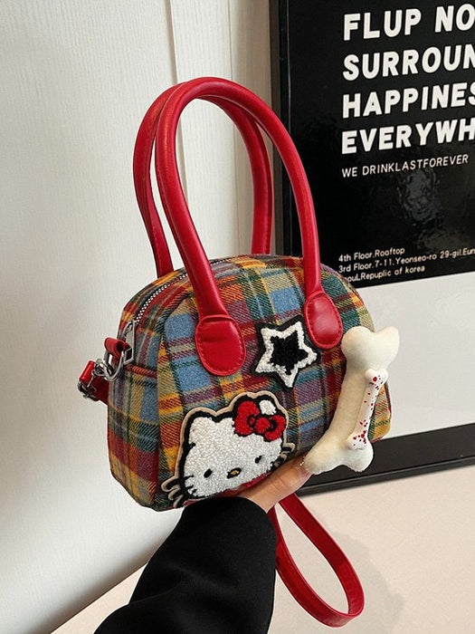 Wholesale Women's Fine Plaid Cute Bow Portable Shoulder Bags