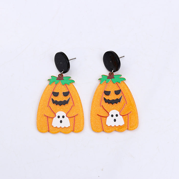 Wholesale  Earrings Earrings Fashion Personalized Acrylic Pumpkin Skull Flower Ghost Earrings Ear Jewelry