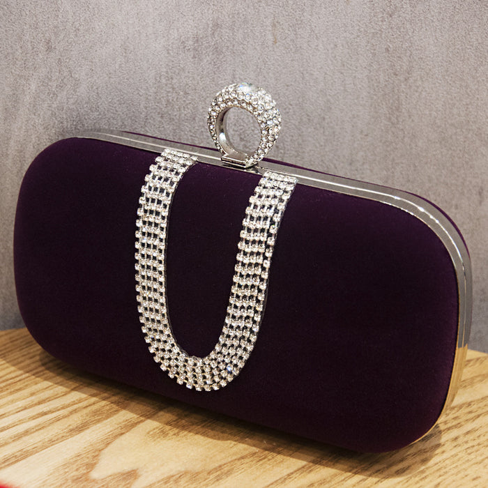 Wholesale Velvet Diamond Evening Bag Handbag JDC-HB-YiX022