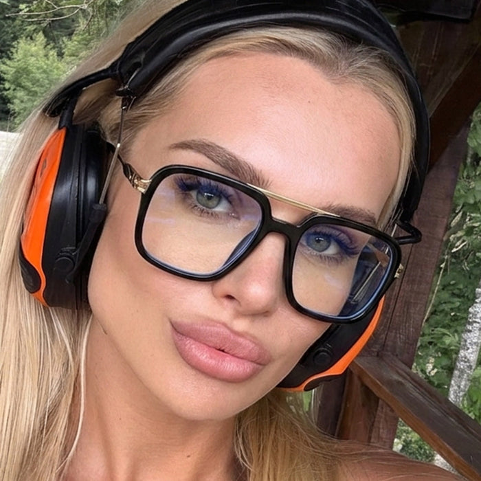 Wholesale Double Bridge Blue Light Blocking Fashion Glasses Frame for Women Everyday Street Style Accessory Resale
