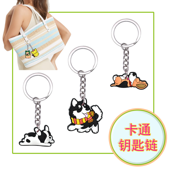 Wholesale 10 PCS Cartoon  keychain  PVC soft rubber car key pendant wholesale keychain