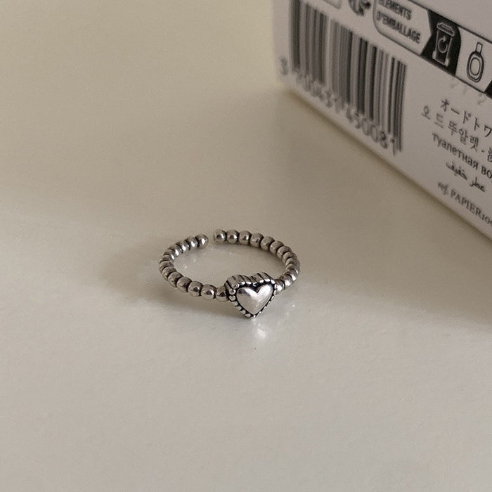 Wholesale Light luxury metal brushed diamond inlaid ring, niche and high-end open mouth ring