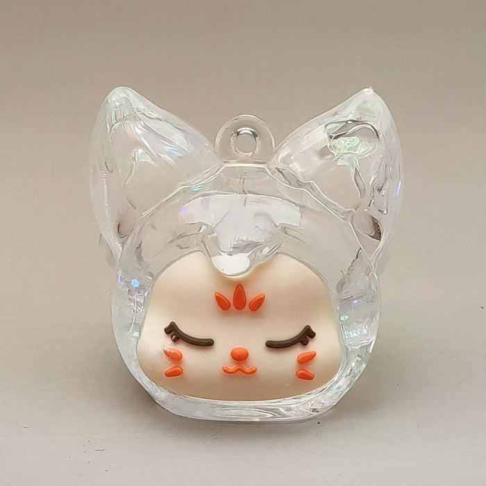 Wholesale Acrylic Oil-in-the-Box Luminous Bubble Beads Fox Keychain Desktop Ornaments