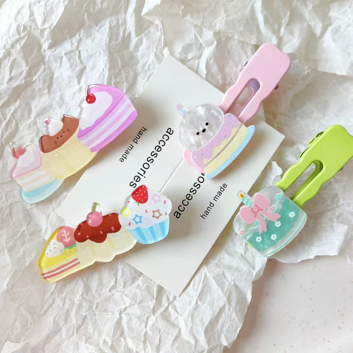 Wholesale Piggy Drink Acrylic Hair Clip