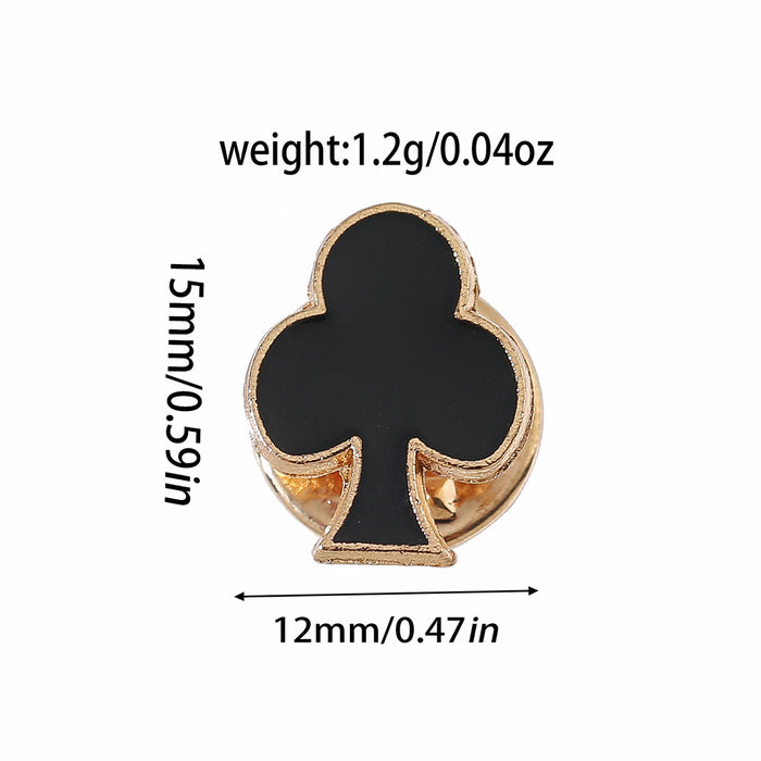 Wholesale Metal Geometric Poker Brooch Pin Electroplated Lapel Brooch Trendy Party Accessory For Collar Bag Shoe Decoration
