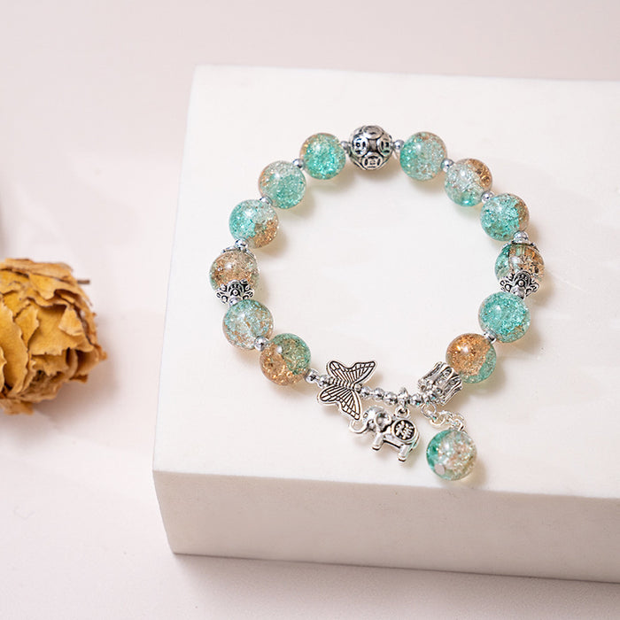 Wholesale Butterfly  Crystal Bracelet Gradient Beads Handmade