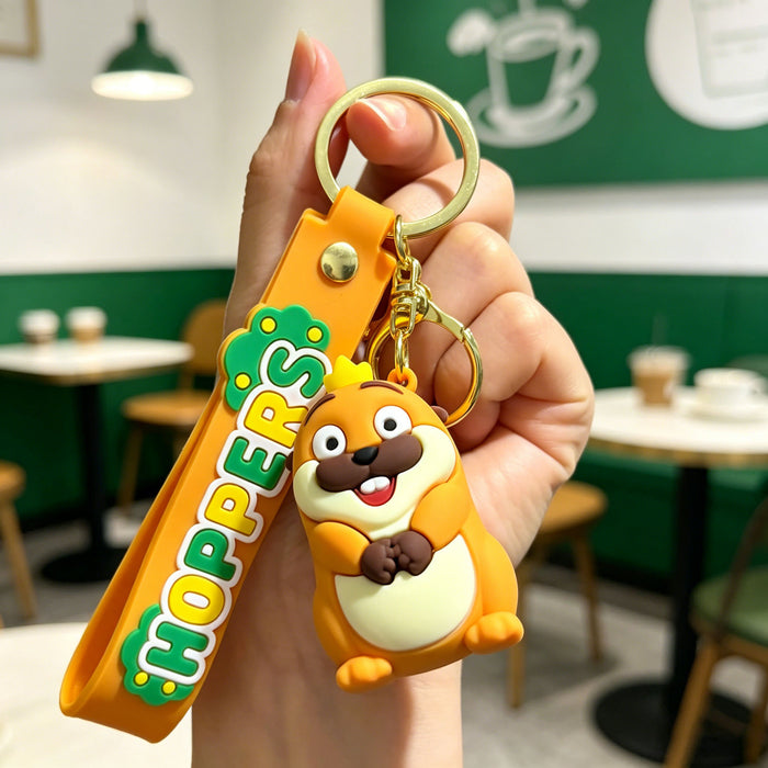 Wholesale Cartoon Beaver Transformation Keychain Silicone PVC Bag Charm Gift