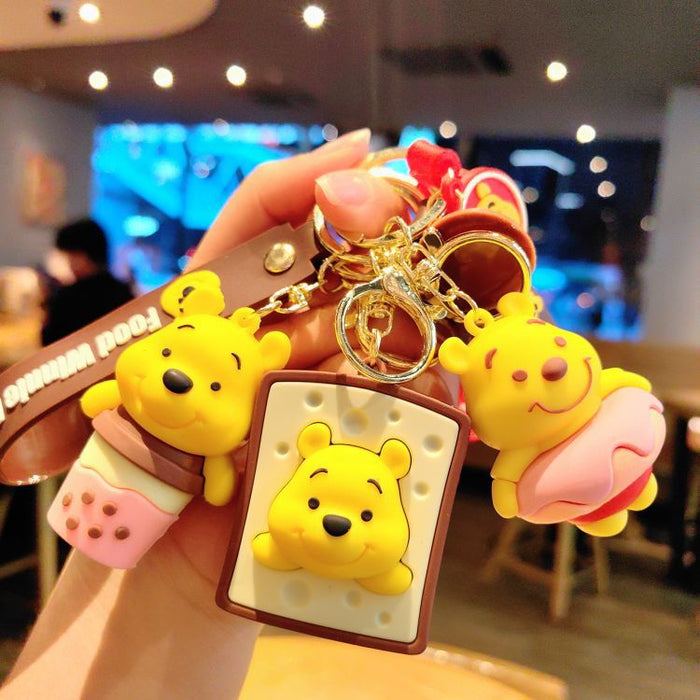 Wholesale Cartoon Foodie Creative Bear Couple Doll Pendant Keychain JDC-KC-ShuoT004