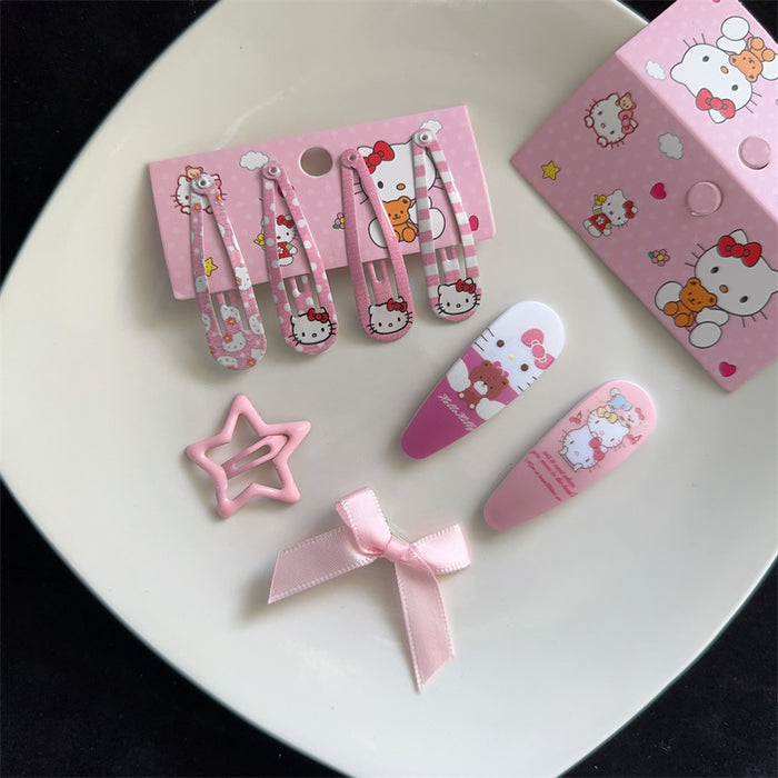 Wholesale  hairpin set  cute hello kitty hair accessories suit BB clip bangs clip