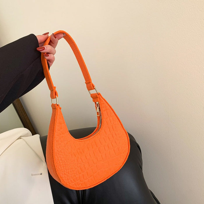 Wholesale Elegant ladies' bag, new stone patterned armpit bag, casual one shoulder handbag