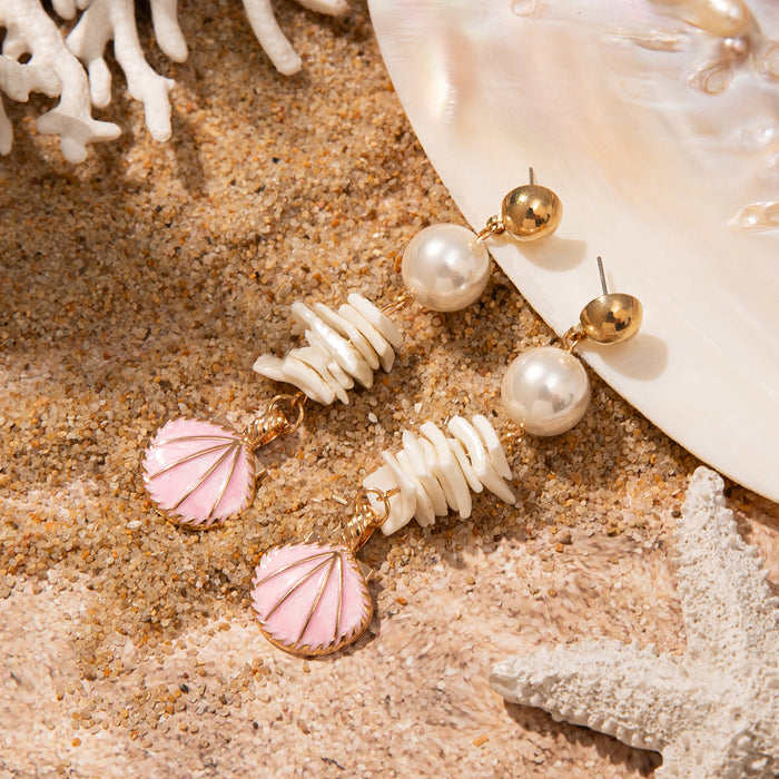 Wholesale Ocean holiday style starfish pendant earrings women ins style niche temperament shell earrings tide