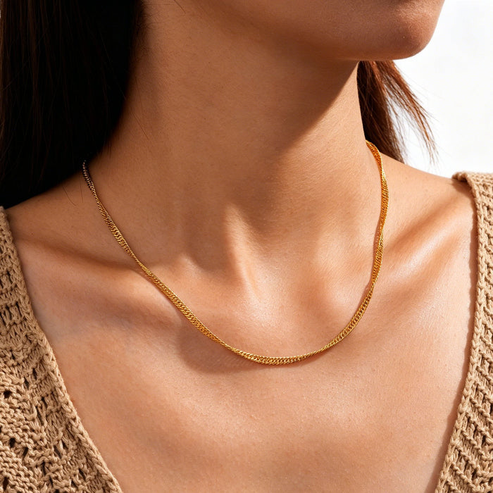 Wholesale 2pcs Unisex stainless steel chain,  minimalist and exquisite accessory,  titanium steel necklace