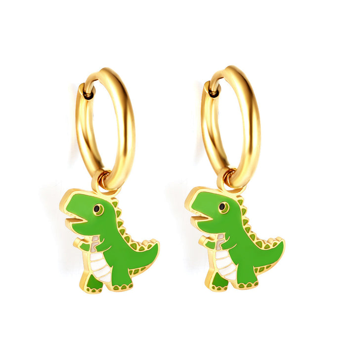 Wholesale Earrings cute animal funny frog panda stainless steel earrings