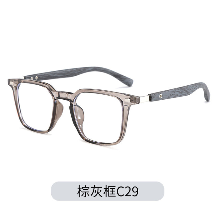 Wholesale Fashionable wood grain retro myopia anti blue light glasses with wood grain legs and eyeglass frames