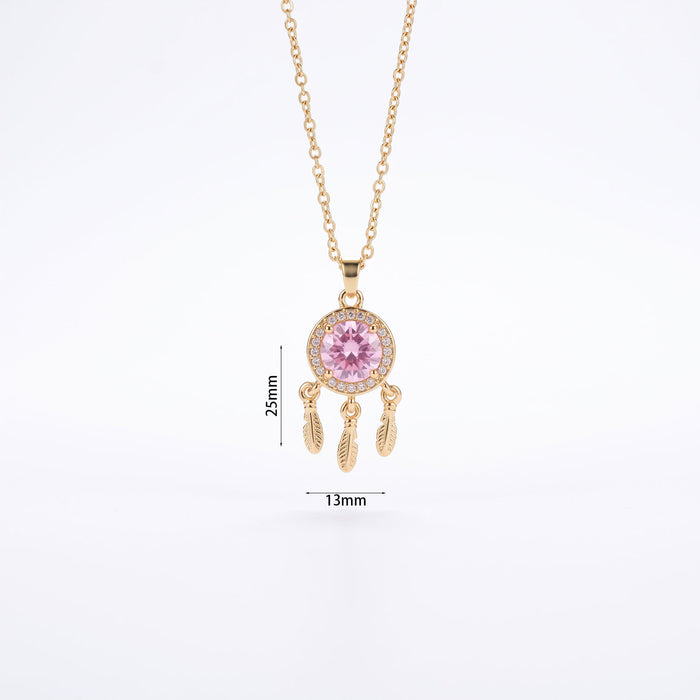 Wholesale Vintage Dream Catcher Necklace Gold Plated Copper Titanium Steel Accessory MOQ≥2