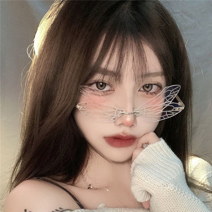 Wholesale Fashionable and Personalized Dragonfly Glasses, Dance Show, Trendy Street Photography, Y2K Sunglasses