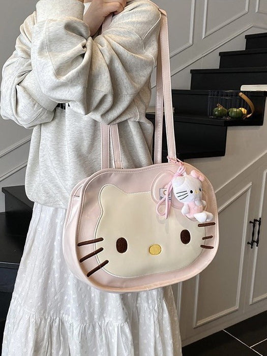 Wholesale Cat's Big Face Bag Texturing Backpack Cute Cartoon Women' s Bag