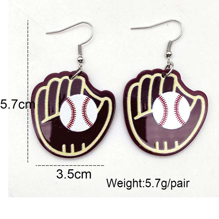 Wholesale Baseball Earrings Basketball Football Rugby Jersey Acrylic Earrings Jewelry Sports Events