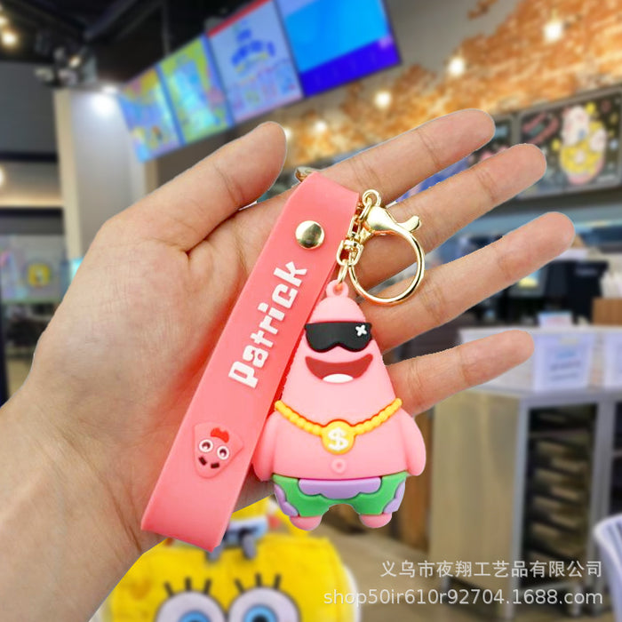 Wholesale Creative cartoon rubber couple keychains