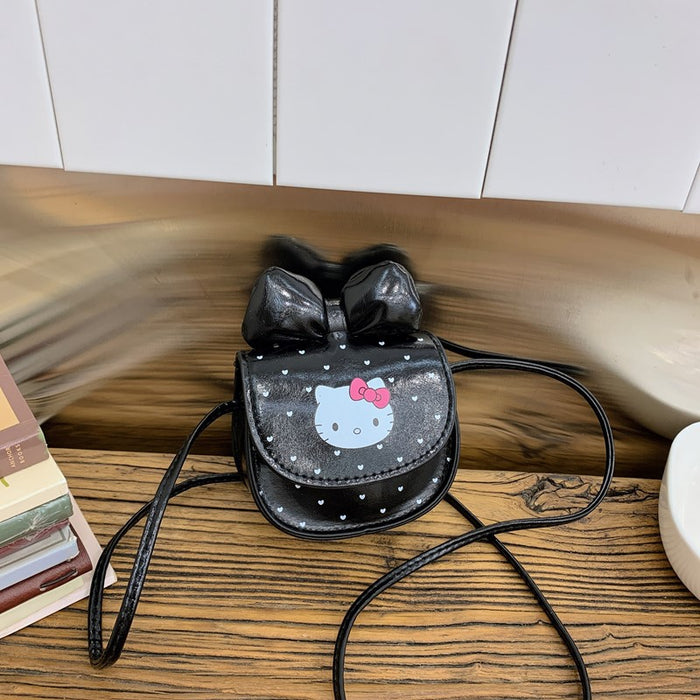 Wholesale Cute cartoon print girls'  shoulder bag with bow