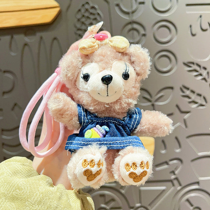Wholesale Original Plush Cowboy Skirt Bear Keychain Cute Cartoon Trendy Cool Doll Couple Bag Pendant Gift