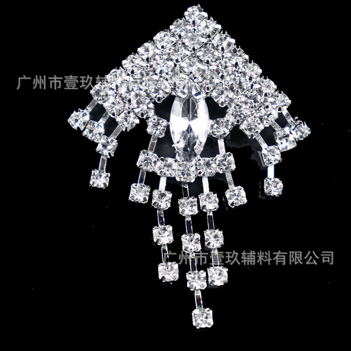 Wholesale DIY bow rhinestone brooch crystal corsage DIY craft accessories pendant