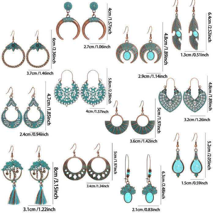 Wholesale Ethnic Vintage Heart Earring Set - Zinc Alloy Jewelry Accessory for Party Wear MOQ≥2