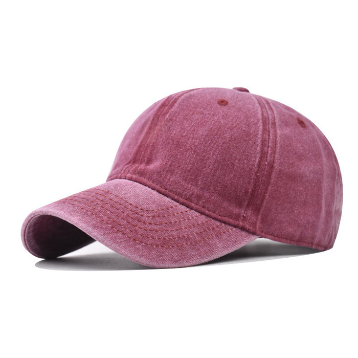Wholesale Pure cotton washed old cute embroidered baseball cap duck tongue cap