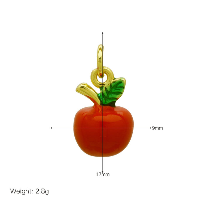Wholesale Color Drop Oil Cherry Apple Rose Red Pepper Pendant Necklace Clavicle Chain