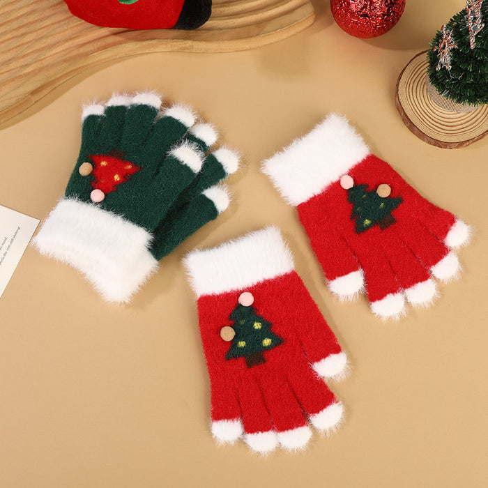 Wholesale Cartoon Christmas Knitted Gloves