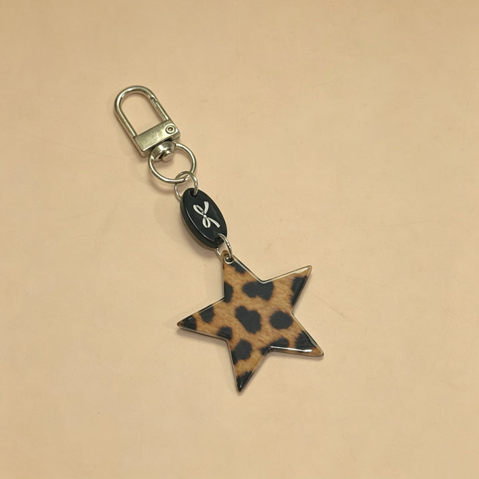 Wholesale Leopard Print Star Heart Phone Keychain Car Key Accessory Boutique Resale