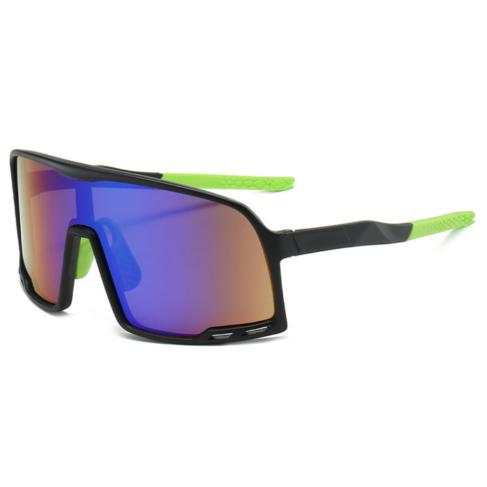Wholesale New Fashionable Cycling Glasses Outdoor Sports Glasses Integrated Large Frame Sunglasses Colorful Reflective Mercury Sunglasses