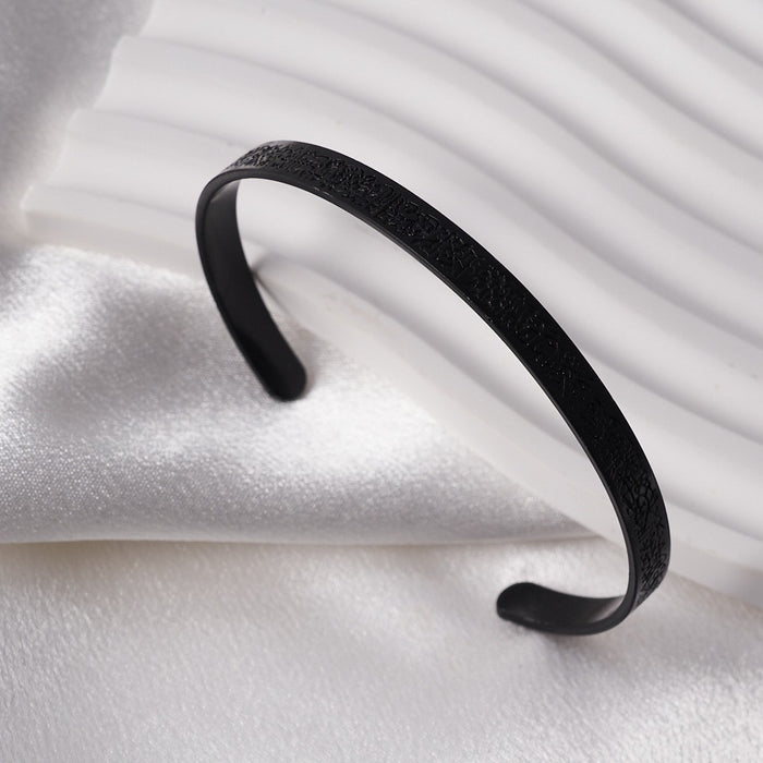 Wholesale Open-face polished C-shaped stainless steel bracelet