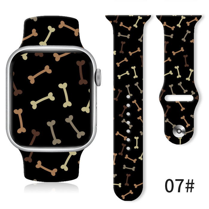 Wholesale Cartoon Christmas Silicone Strap Suitable for Apple Watch Strap JDC-WD-NuoQi003