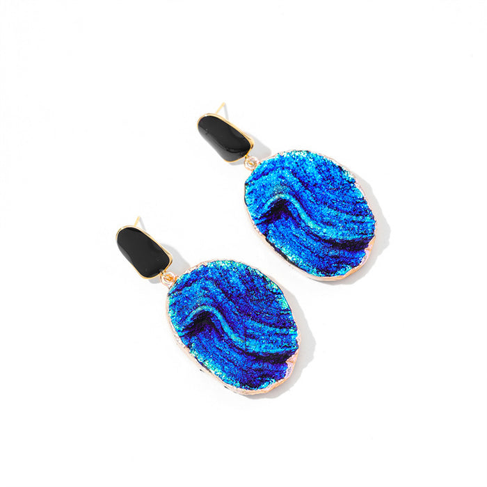 Wholesale Earrings Alloy Imitation Natural Stone Exaggeration MOQ≥2 JDC-ES-GuTe028