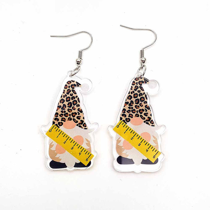 Wholesale Teacher' s Day Earrings Leopard Print Pencil Acrylic Earrings School Season Student Earrings