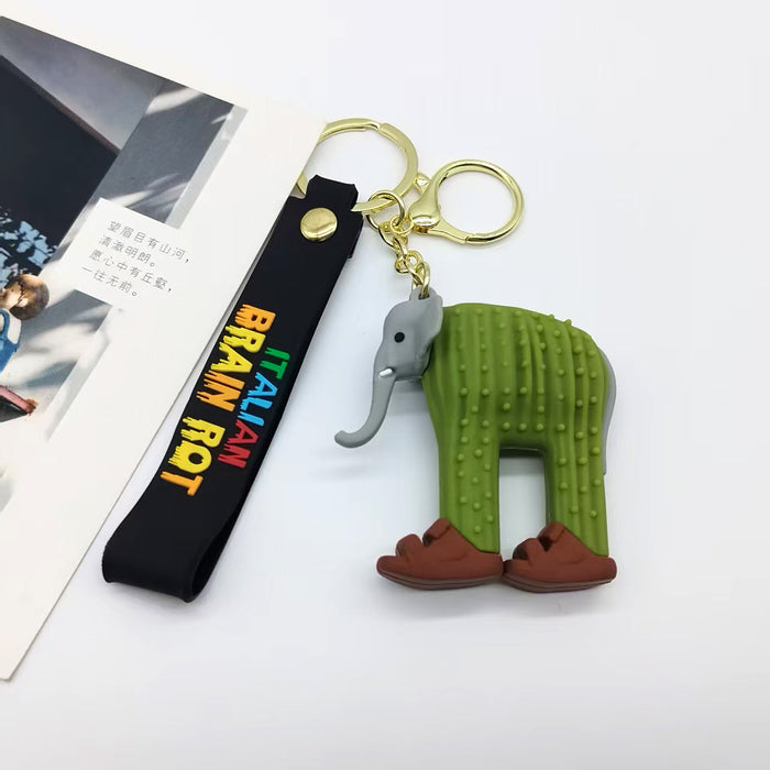 Wholesale Keychain Quirky Abstract Wooden Stick Bigfoot Doll Keychain Pendant