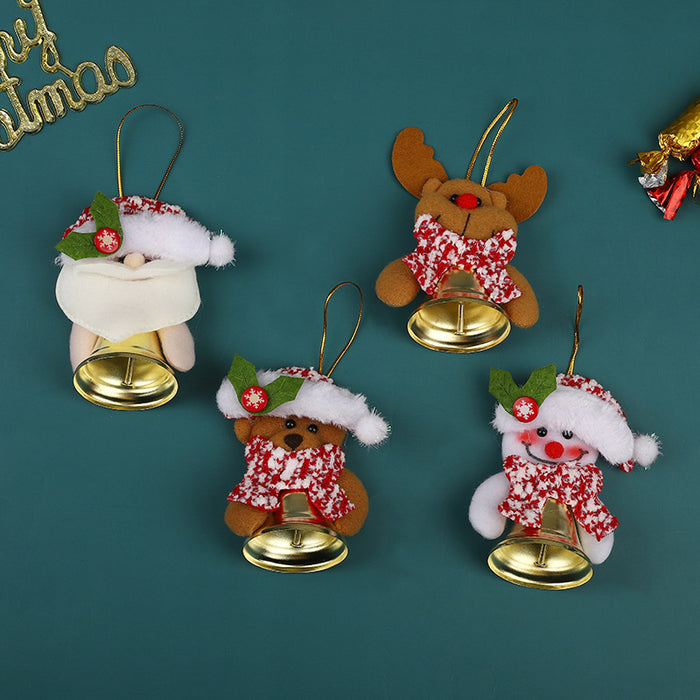 Wholesale Christmas Cartoon Pendant Santa Elk Decoration Pendant Christmas Tree Bell Hanging Ornaments
