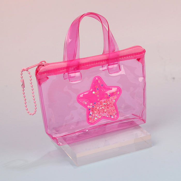 Wholesale Star Jelly Transparent PVC Coin Purse Earphone Pouch Bag Charm Gift